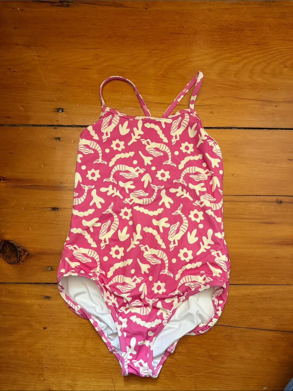 Hanna Andersson Pink Floral Print One-Piece Swimsuit